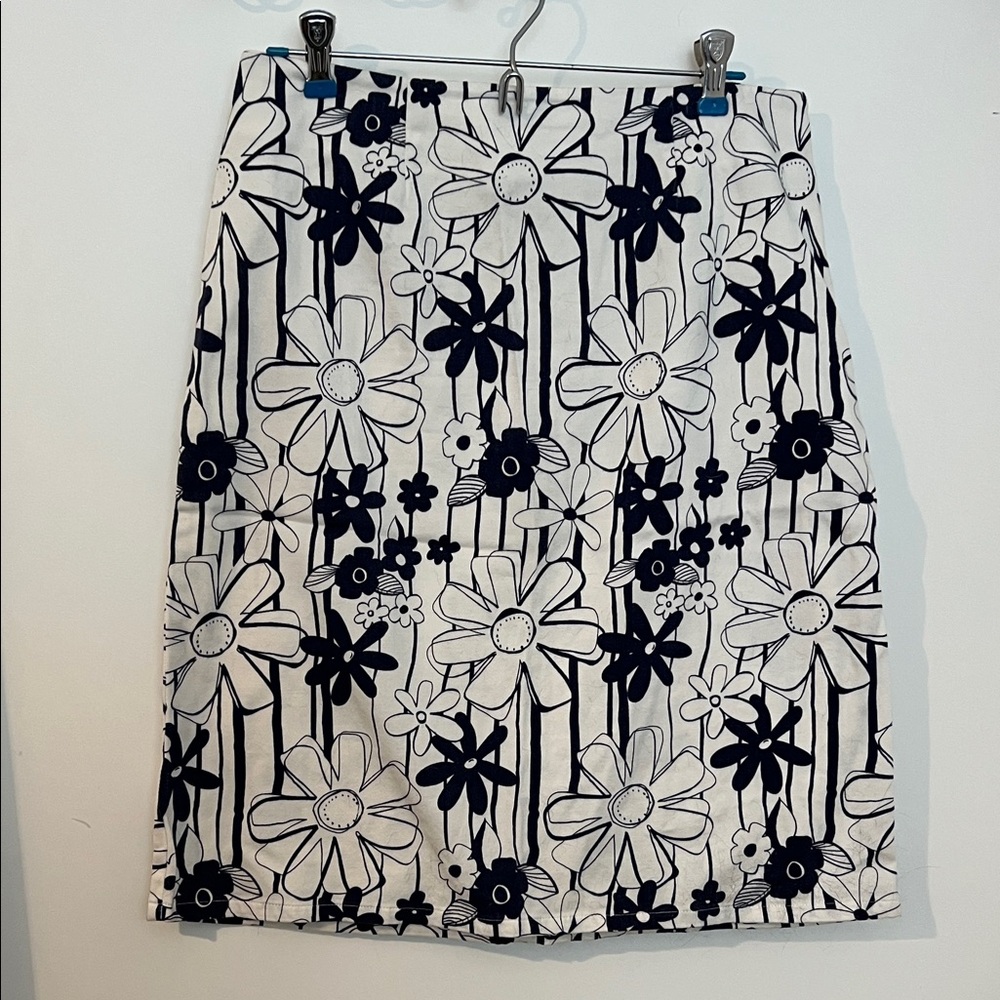 Mixit Navy and White Floral Pencil Skirt